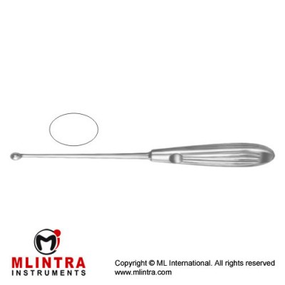 Halle Bone Curette Oval - Fig. 00 Stainless Steel, 21 cm - 8 1/4" Scoop Size 4.4 mm